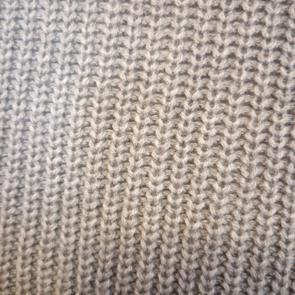 Gray Preppy Varsity Style Pullover Sweater sz 3 Oversized Rib Knit - Picture 7 of 11